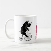 Mug Rhinocéros montant un vieux vélo de mode (Gauche)