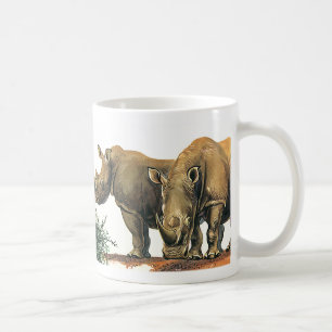 Mug Rhinos ou Rhinoceros vintages, Animaux sauvages de
