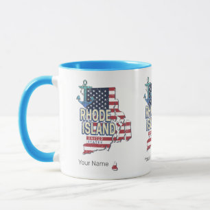 Mug Rhode Island États-Unis Retro State Map Vintage
