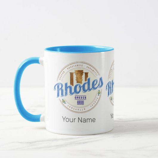 Mug Rhodes Grèce Vintage Île Egée Souvenir (Gauche)