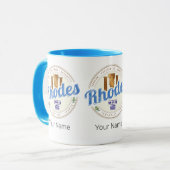 Mug Rhodes Grèce Vintage Île Egée Souvenir (Devant gauche)
