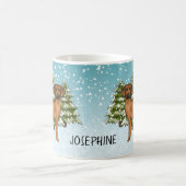 Mug Rhodesian Ridgeback Avec Nom Snowy Winter Forest (Centre)