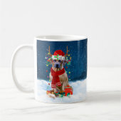 Mug Rhodesian Ridgeback Chien dans neige cadeau de Noë (Gauche)