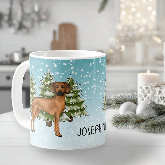Mug Rhodesian Ridgeback du nom de Neige Forêt d'Hiver