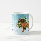 Mug Rhodesian Ridgeback du nom de Neige Forêt d'Hiver (Devant droit)
