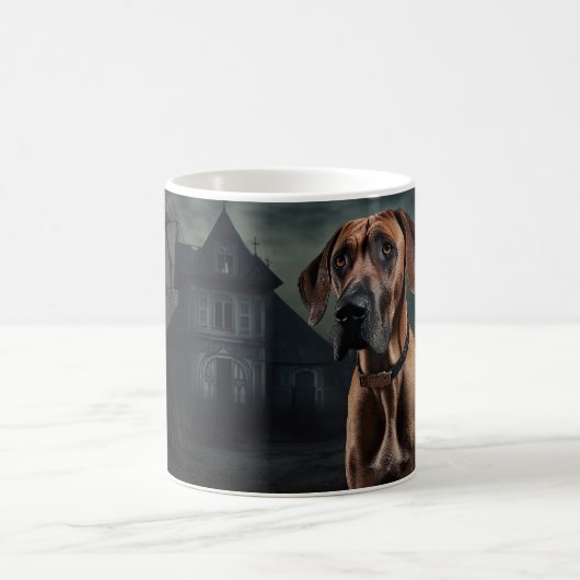 Mug Rhodesian Ridgeback Halloween effrayant (Centre)