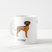 Mug Rhodesian Ridgeback mignon Chien Lion Brown Avec N (Devant gauche)