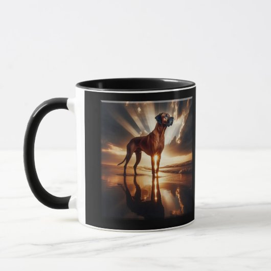 Mug Rhodesian Ridgeback Sunset Beach Majesté (Gauche)