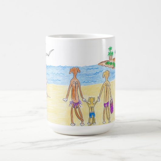 Mug Rhodesian Ridgebacks vont à la plage (Centre)