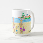 Mug Rhodesian Ridgebacks vont à la plage (Devant droit)