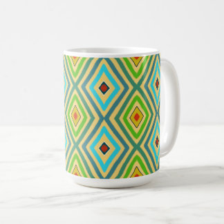 Mug Rhombus Diamond Green Blue Geometrical 