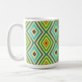 Mug Rhombus Diamond Green Blue Geometrical  (Gauche)