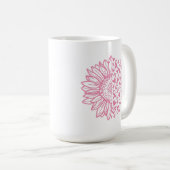 Mug Ribbon rose Conscience du cancer du sein Tournesol (Devant droit)