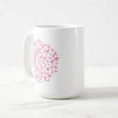 Mug Ribbon rose Conscience du cancer du sein Tournesol (Devant gauche)