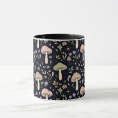 Mug Rich Black Dark Academia Fungi Seamless Pattern (Centre)