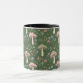 Mug Rich Emerald Green Fungi Seamless Pattern Luxury (Centre)
