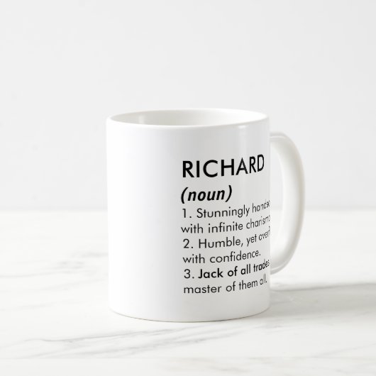 Mug Richard name, Editable name, Custom name (Devant droit)
