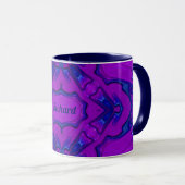 Mug ~ RICHARD ~ Violet et Fractal bleu ~ (Devant droit)