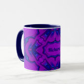 Mug ~ RICHARD ~ Violet et Fractal bleu ~ (Devant gauche)