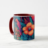 Mug Riche modèle floral tropical (Devant gauche)