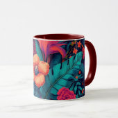 Mug Riche modèle floral tropical (Devant droit)