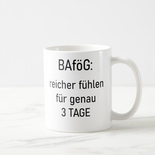 Mug "Riche pour 3d" Cadeau, étudiants (Droite)