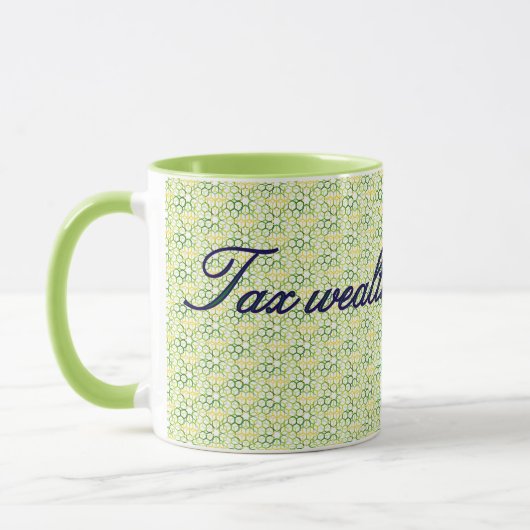 Mug Richesse fiscale géométrique verte, déclaration Mu (Gauche)