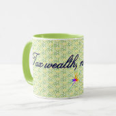 Mug Richesse fiscale géométrique verte, déclaration Mu (Devant gauche)