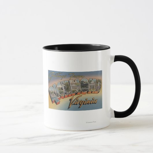 Mug Richmond, Virginie - Grandes lettres Scènes 2 (Droite)