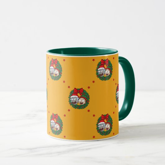 Mug Rick and Morty | Holiday Wreath Pattern (Devant droit)