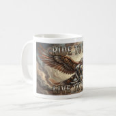 Mug Ride to Live Biker Mug. Eagle and V Twin Engine (Devant gauche)