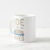 Mug Ride Waves Retro Surfboard Design (Devant gauche)
