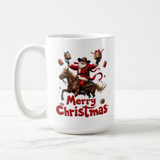 Mug Riding Horseback Merry Christmas (Gauche)