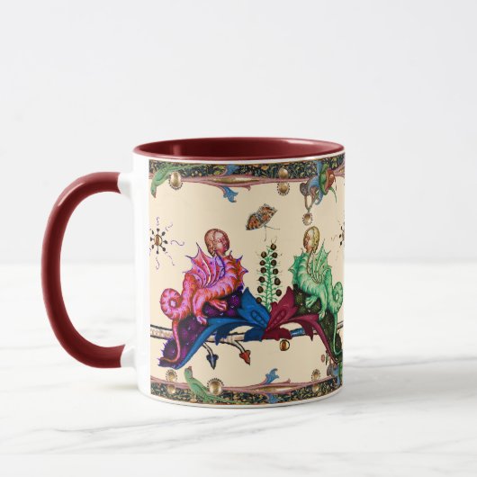 Mug RIEN MÉDIÉVAL BESTIAIRE Humain Tête Hybride Dragon (Gauche)
