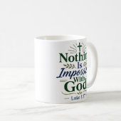 Mug Rien n'est impossible avec Dieu Citation de verset (Devant droit)