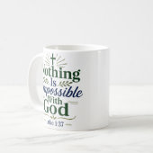 Mug Rien n'est impossible avec Dieu Citation de verset (Devant gauche)