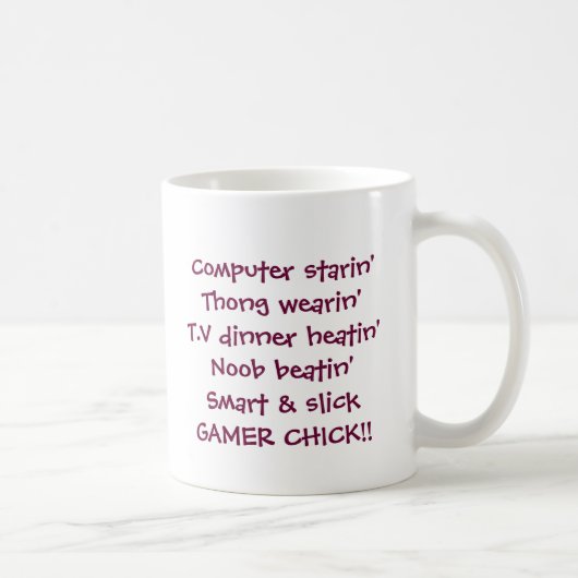 Mug rime de poussin de fille de gamer (Droite)