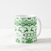 Mug Rindeer à noeud vert - Joyeux Noël (Devant droit)