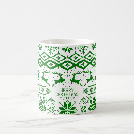 Mug Rindeer à noeud vert - Joyeux Noël (Centre)