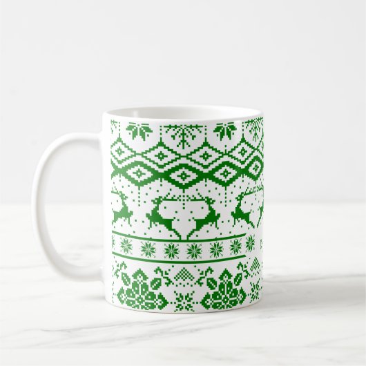 Mug Rindeer à noeud vert - Joyeux Noël (Gauche)