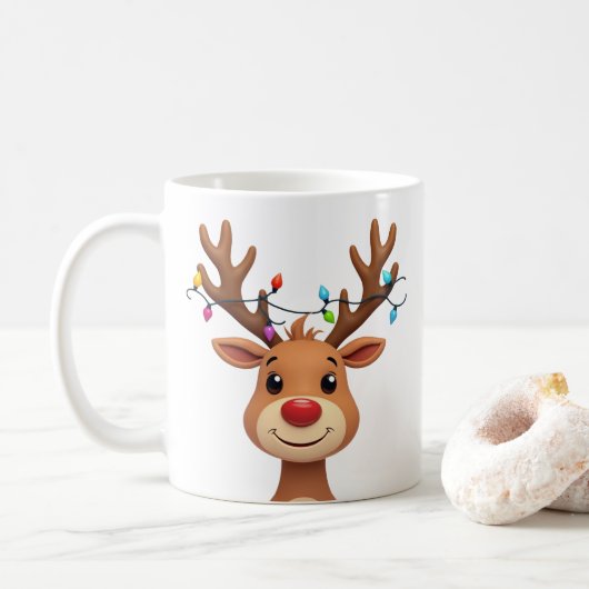 Mug Rinder aux lumières de Noël (Avec donut)