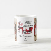 Mug Rinder plaid avec traîneau Joyeux Noël Photo (Centre)