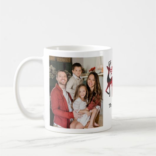 Mug Rinder plaid avec traîneau Joyeux Noël Photo (Gauche)