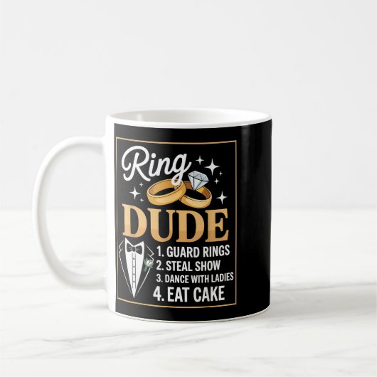 Mug Ring Security Wedding Party Funny Ring Bearer  (Gauche)