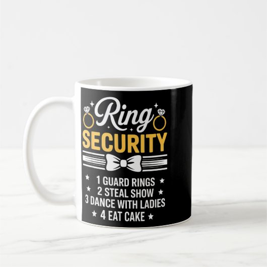 Mug Ring Security Wedding Party Funny Ring Bearer  (Gauche)