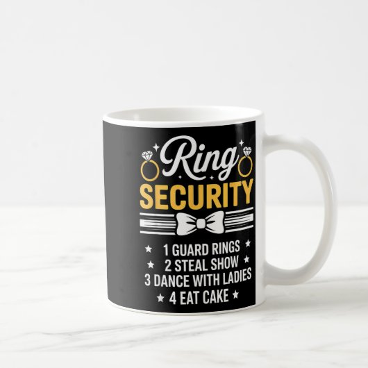 Mug Ring Security Wedding Party Funny Ring Bearer  (Droite)