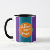 Mug Rinse Lather Répéter Aqua Stripes Orange Spot (Gauche)
