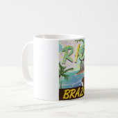 Mug rio de janeiro Brazil imprimé voyage rétro. (Devant gauche)