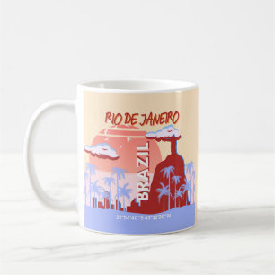 Mug Rio de Janeiro Brésil Travel Art Retro Poster
