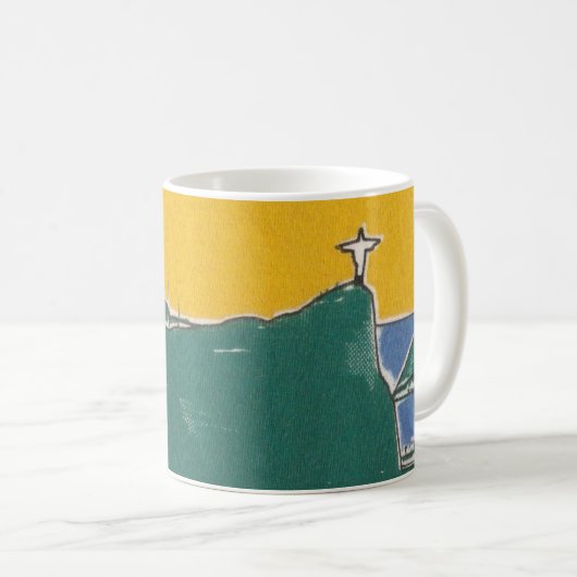 Mug RiodeJaneiro RJ Brésil vert et jaune (Devant droit)